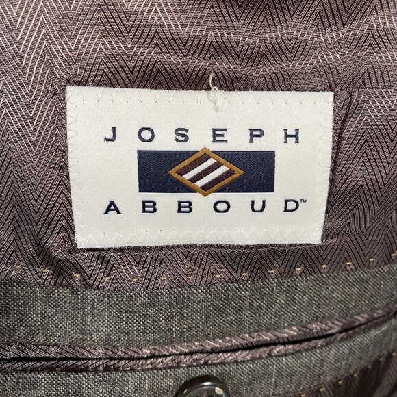 Joseph Abboud Sport Coat 41R Zignone Italy Super 100s Wool Taupe Peak Lapel Slim - Picture 7 of 16